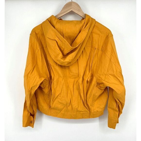 Rag and Bone Hannah Crop Coat Jacket Sunflower Yellow Size XS Oversized Snap - Picture 2 of 3